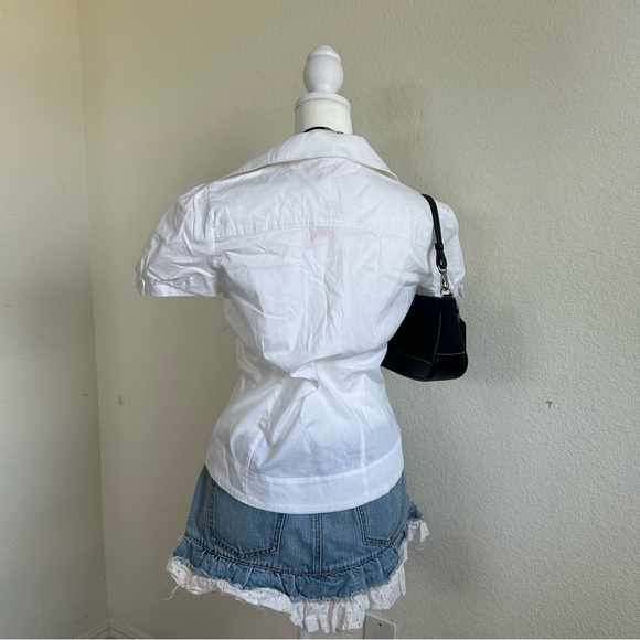 Y2K Button Down Office Top White - Picture 2 of 16